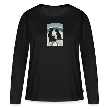 Agility d’école canine - T-shirt manches longues Premium bio Femme - noir - Devant - Julia (174cm)