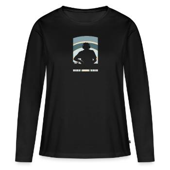 DJ Disc Jockey - Women's Premium Organic Long Sleeve Shirt - black - Front - Julia (174cm)