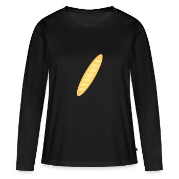 baguette - T-shirt manches longues Premium bio Femme - noir - Devant - Julia (174cm)