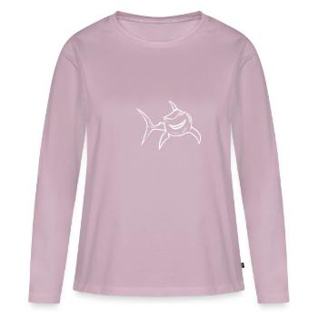 Funny shark - Women's Premium Organic Long Sleeve Shirt - dusky pink - Front - Julia (174cm)