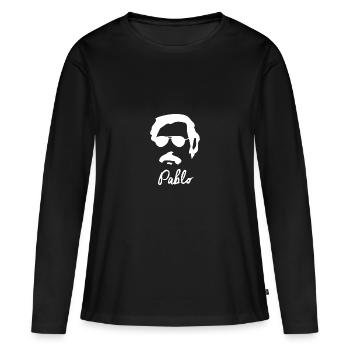 Pablo Escobar - T-shirt manches longues Premium bio Femme - noir - Devant - Julia (174cm)