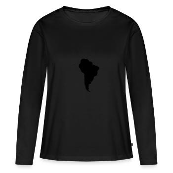 Amérique du Sud - T-shirt manches longues Premium bio Femme - noir - Devant - Julia (174cm)