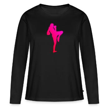 Boxe Thaï Femmes Boxe Thaï Muay Thai Boxe Thaï - T-shirt manches longues Premium bio Femme - noir - Devant - Julia (174cm)