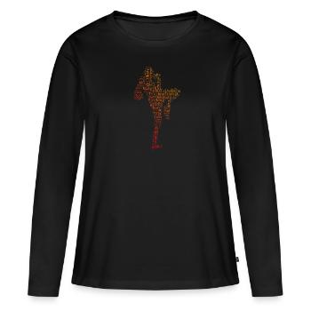 Boxe Thaï Boxe Thaï Boxeuse Thaï Muay Thai Femmes - T-shirt manches longues Premium bio Femme - noir - Devant - Julia (174cm)