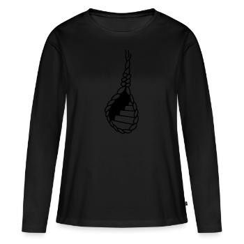 Tricoter des escaliers - T-shirt manches longues Premium bio Femme - noir - Devant - Julia (174cm)