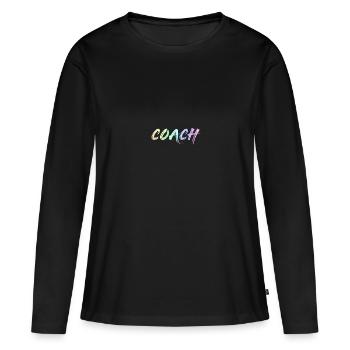 Entraîneur Entraîneur - T-shirt manches longues Premium bio Femme - noir - Devant - Julia (174cm)