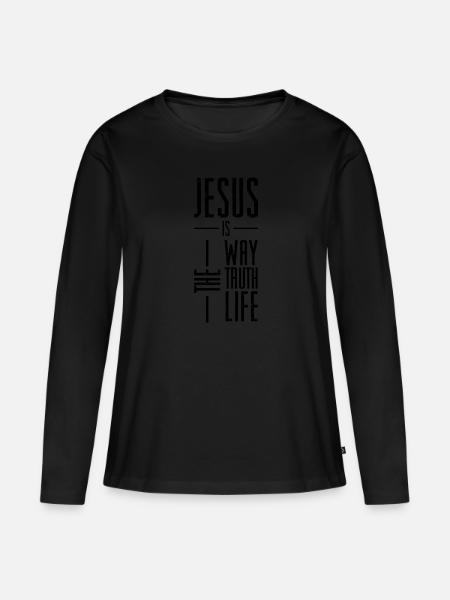 jesus weg wahrheit ewiges leben - Frauen Premium Bio Langarmshirt - Schwarz