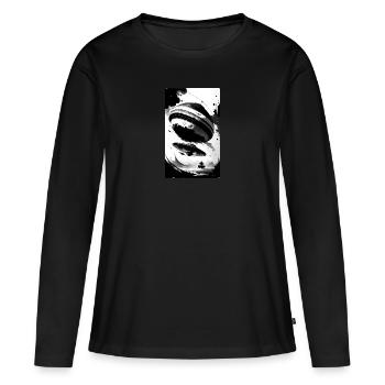 Alien | UFO | Raumschiff | UAP | außerirdische - Frauen Premium Bio Langarmshirt - Schwarz - Vorne - Julia (174cm)
