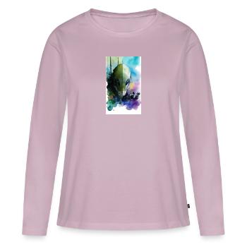 Alien | UFO | Raumschiff | UAP | außerirdische - Frauen Premium Bio Langarmshirt - Altrosa - Vorne - Julia (174cm)
