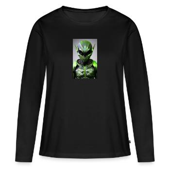 Alien | UFO | Raumschiff | UAP | außerirdische - Frauen Premium Bio Langarmshirt - Schwarz - Vorne - Julia (174cm)