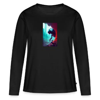Alien | UFO | Raumschiff | UAP | außerirdische - Frauen Premium Bio Langarmshirt - Schwarz - Vorne - Julia (174cm)