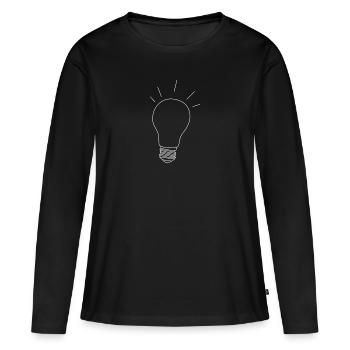 Ampoule - T-shirt manches longues Premium bio Femme - noir - Devant - Julia (174cm)