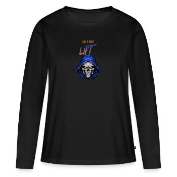 Heben Sie wie ein Biest - Frauen Premium Bio Langarmshirt - Schwarz - Vorne - Julia (174cm)