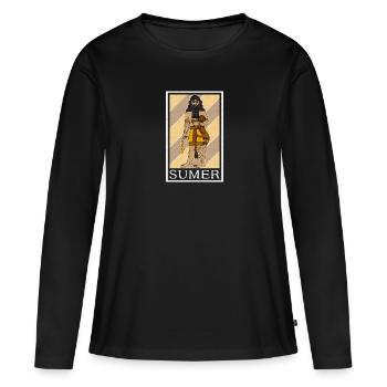Geschichte Iran Osten Lehrer Sumer Antike - Frauen Premium Bio Langarmshirt - Schwarz - Vorne - Julia (174cm)