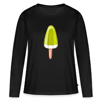 Crème glacée, crème glacée, crème glacée, crème glacée, boule, crème glacée, sundae - T-shirt manches longues Premium bio Femme - noir - Devant - Julia (174cm)