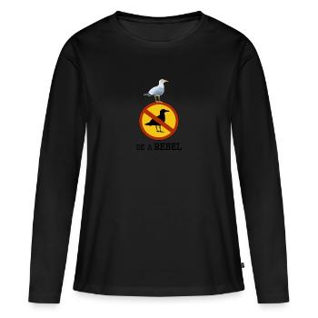 " Be a Rebel " - Women's Premium Organic Long Sleeve Shirt - black - Front - Julia (174cm)