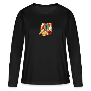 La femme sauveuse - T-shirt manches longues Premium bio Femme - noir - Devant - Julia (174cm)