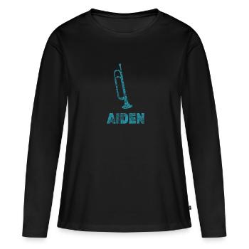 Fanfare Aiden - T-shirt manches longues Premium bio Femme - noir - Devant - Julia (174cm)