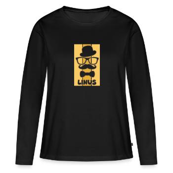 Cadeau pour Linus - T-shirt manches longues Premium bio Femme - noir - Devant - Julia (174cm)