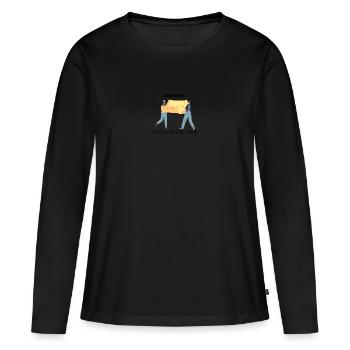 Moving - Helpers - Thank you - Women's Premium Organic Long Sleeve Shirt - black - Front - Julia (174cm)