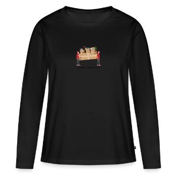 Moving helper - Moving - Thank you - Women's Premium Organic Long Sleeve Shirt - black - Front - Julia (174cm)