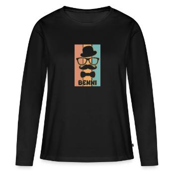 Prénom Benni - T-shirt manches longues Premium bio Femme - noir - Devant - Julia (174cm)