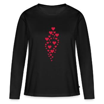 amour - T-shirt manches longues Premium bio Femme - noir - Devant - Julia (174cm)