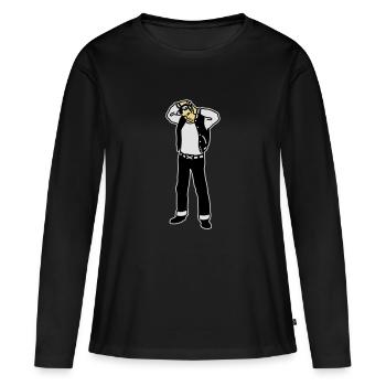 Rockabilly Boy - T-shirt manches longues Premium bio Femme - noir - Devant - Julia (174cm)