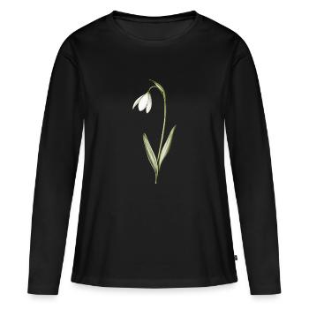 petits perce-neige - T-shirt manches longues Premium bio Femme - noir - Devant - Julia (174cm)