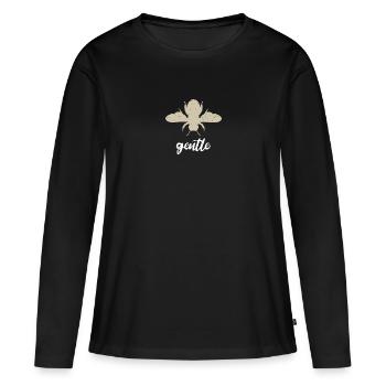 Beige Bee Gentle Biene Be Gentle - Women's Premium Organic Long Sleeve Shirt - black - Front - Julia (174cm)