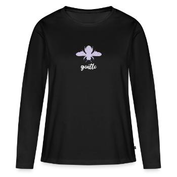 Purple Pastel Bee Gentle Bee Be Gentle - Women's Premium Organic Long Sleeve Shirt - black - Front - Julia (174cm)