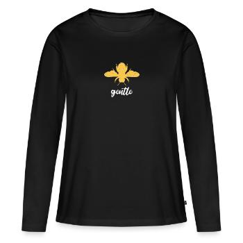 Yellow Bee Gentle Bee Be Gentle - Women's Premium Organic Long Sleeve Shirt - black - Front - Julia (174cm)