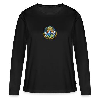 Roads of saint james vitrail - T-shirt manches longues Premium bio Femme - noir - Devant - Julia (174cm)