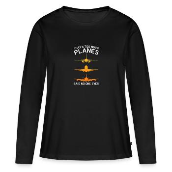 Fluglotse Flughafen Tower - Frauen Premium Bio Langarmshirt - Schwarz - Vorne - Julia (174cm)