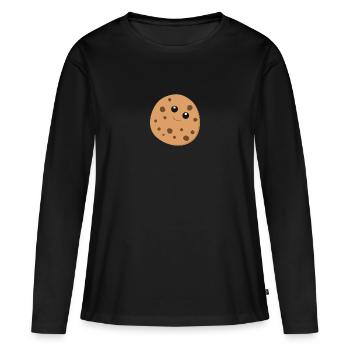 Biscuit - T-shirt manches longues Premium bio Femme - noir - Devant - Julia (174cm)