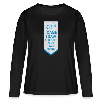 Je suis venu voir oublier - T-shirt manches longues Premium bio Femme - noir - Devant - Julia (174cm)