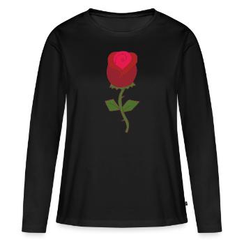 rose rot - Frauen Premium Bio Langarmshirt - Schwarz - Vorne - Julia (174cm)
