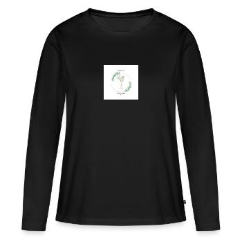 Imprimé fleuri - T-shirt manches longues Premium bio Femme - noir - Devant - Julia (174cm)