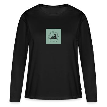 Logo - T-shirt manches longues Premium bio Femme - noir - Devant - Julia (174cm)