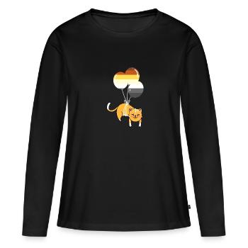 Katze Ballon Gay Bear Pride - Frauen Premium Bio Langarmshirt - Schwarz - Vorne - Julia (174cm)