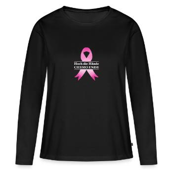 Chemo Krebstherapie Krebs Geschenk - Frauen Premium Bio Langarmshirt - Schwarz - Vorne - Julia (174cm)