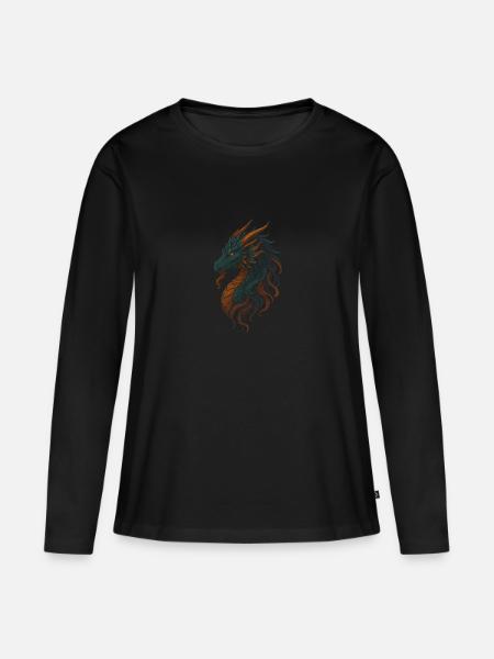 magic Dragon - Frauen Premium Bio Langarmshirt - Schwarz