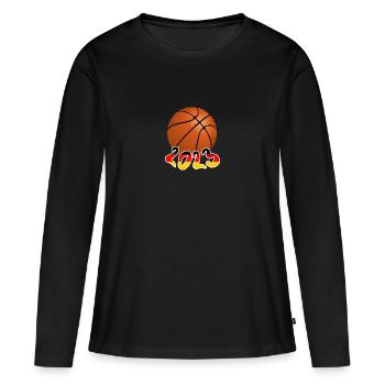 Basketball Weltmeister 2023 - Frauen Premium Bio Langarmshirt - Schwarz - Vorne - Julia (174cm)