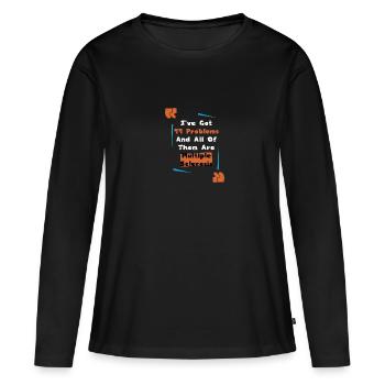 Handicap Handicap Cadeau Handicap - T-shirt manches longues Premium bio Femme - noir - Devant - Julia (174cm)