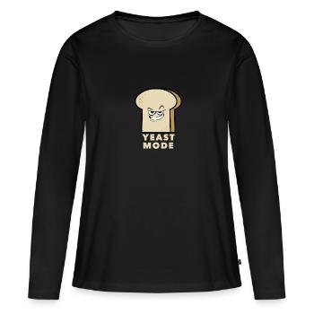 Boulangerie Boulangerie Levain, Mode levure - T-shirt manches longues Premium bio Femme - noir - Devant - Julia (174cm)