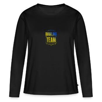Équipe de bowling - T-shirt manches longues Premium bio Femme - noir - Devant - Julia (174cm)