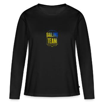Équipage de navigation - T-shirt manches longues Premium bio Femme - noir - Devant - Julia (174cm)