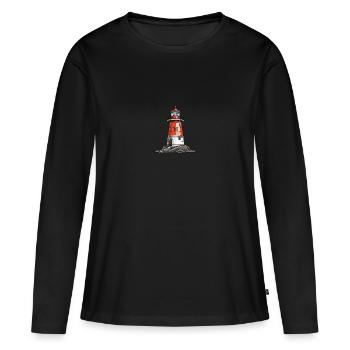 Phare - T-shirt manches longues Premium bio Femme - noir - Devant - Julia (174cm)