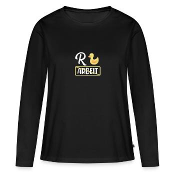 Rente Ente Ruhestand lustiges Kollegen Abschiedsge - Frauen Premium Bio Langarmshirt - Schwarz - Vorne - Julia (174cm)
