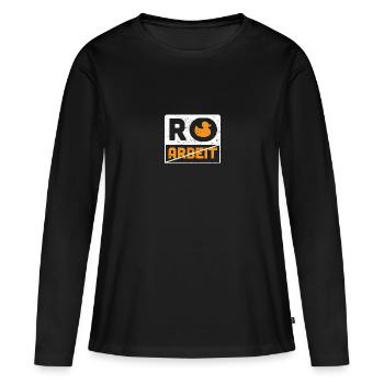 Rente Ente Ruhestand lustiges Kollegen Abschiedsge - Frauen Premium Bio Langarmshirt - Schwarz - Vorne - Julia (174cm)